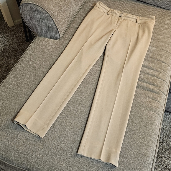 White House Black Market Tan Khaki Slim Leg Office Work Dress Pants Size 6S - Picture 2 of 8